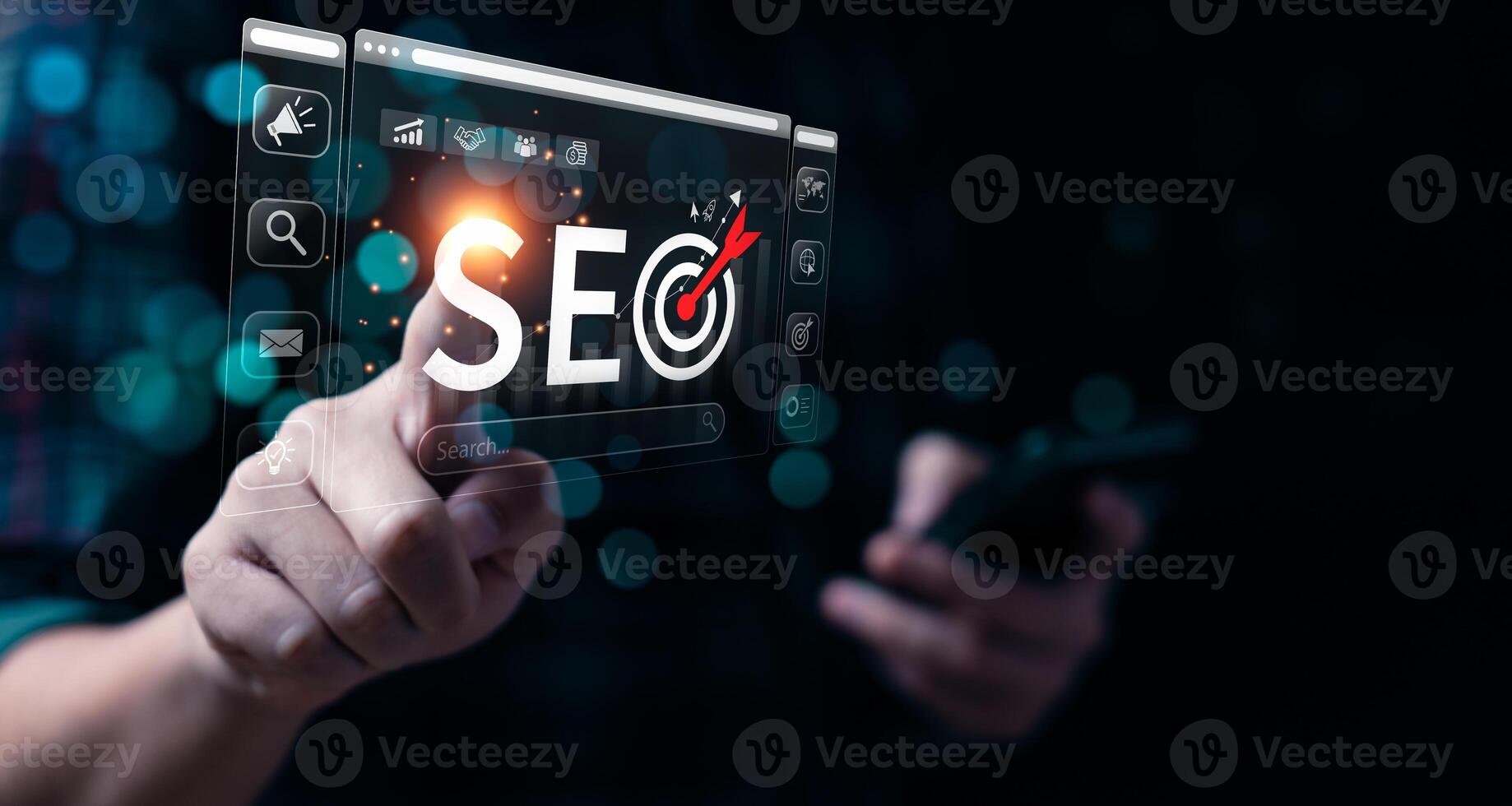 business people use SEO tools, Unlocking online potential. Boost visibility, attract organic traffic, and dominate search engine rankings with strategic optimization techniques. digital marketing photo