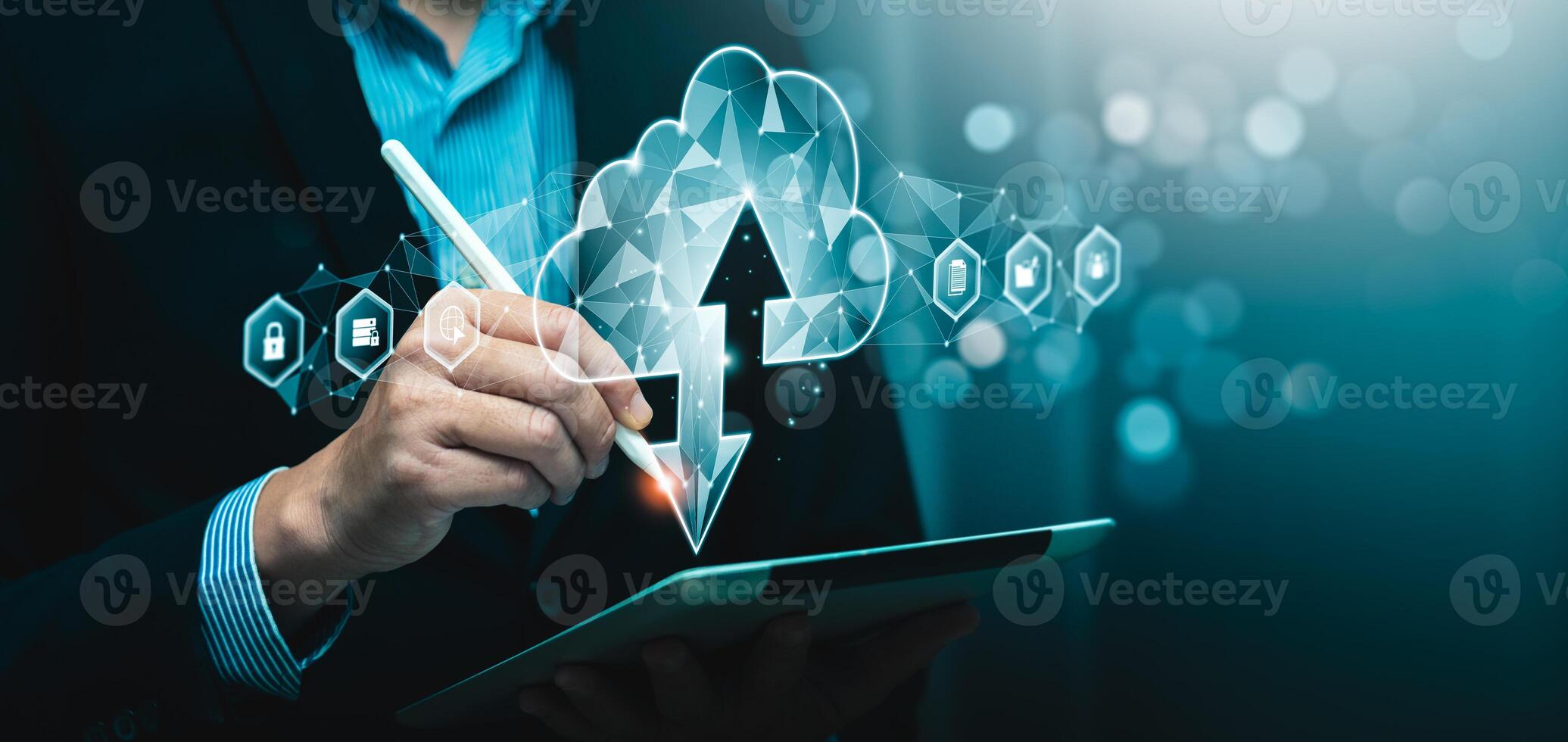 Streamlined Digital Cloud Data Management and Advanced Networking Solutions provide efficient, secure data handling across global enterprises. This robust system ensures seamless data integration photo