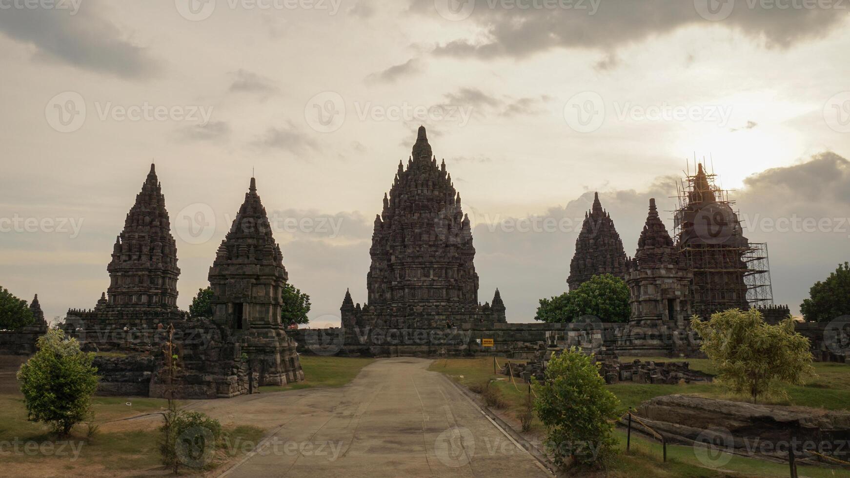 Photo of Prambanan Temple, Yogyakarta, wide angle view