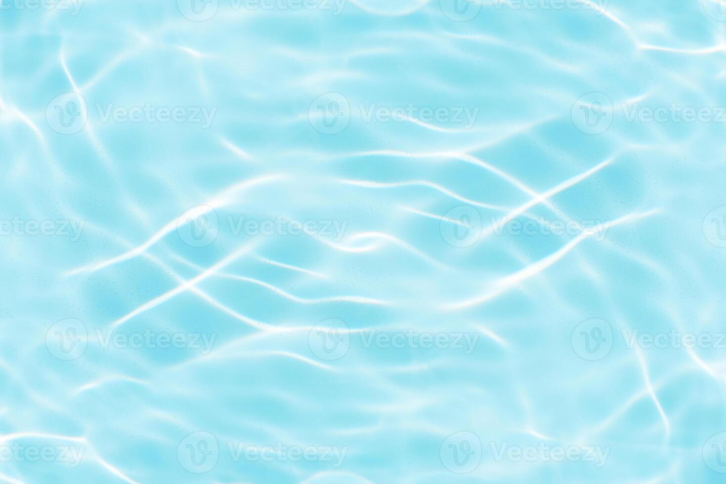 Bluewater waves on the surface ripples blurred. Defocus blurred transparent blue colored clear calm water surface texture with splash and bubbles. Water waves with shining pattern texture background. photo