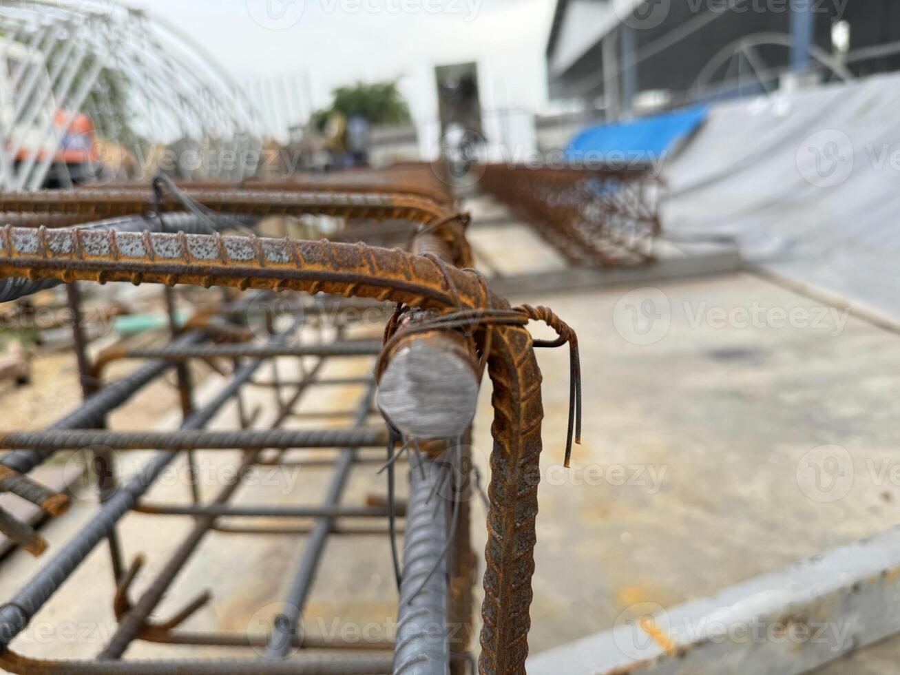 Steel A perspective through the heart of a reinforced concrete structure, revealing the intricate network of rebar awaiting its concrete encasement. photo