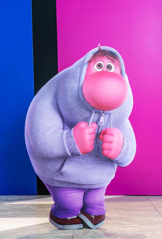 BANGKOK, THAILAND, 21 June 2024 - A beautiful standee of a movie called Inside out 2 from walt disney display at the cinema to promote the movie photo