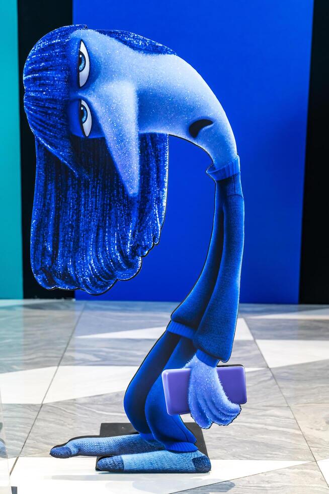 BANGKOK, THAILAND, 21 June 2024 - A beautiful standee of a movie called Inside out 2 from walt disney display at the cinema to promote the movie photo
