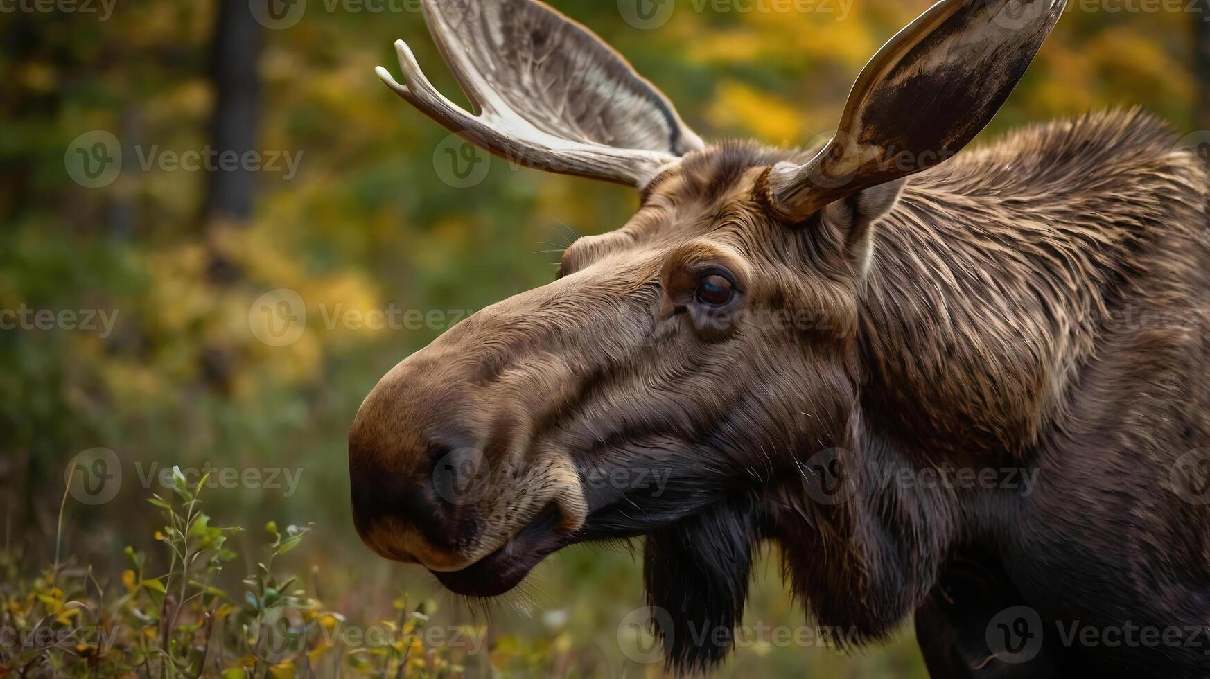 Portrait of a moose head photo