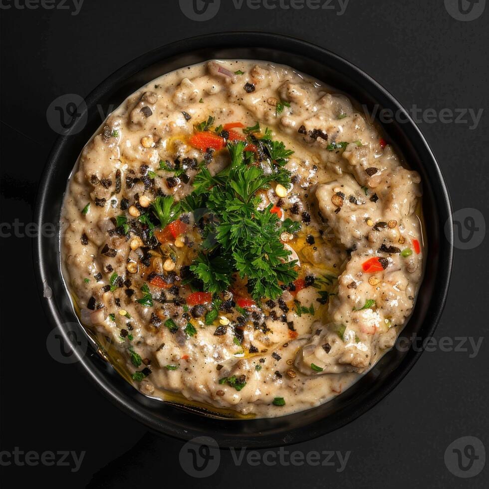 Creamy Baba Ganoush with Parsley and Spices photo