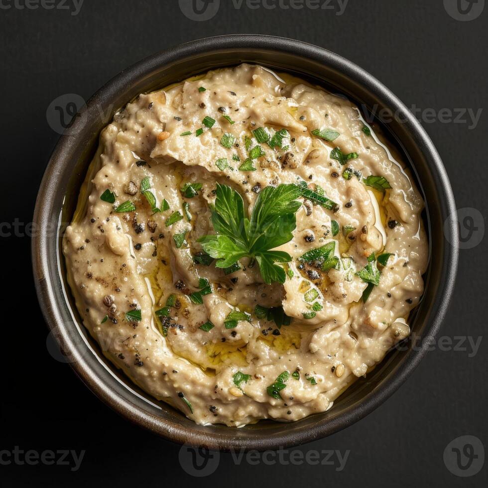 Creamy Baba Ganoush with Parsley and Olive Oil photo