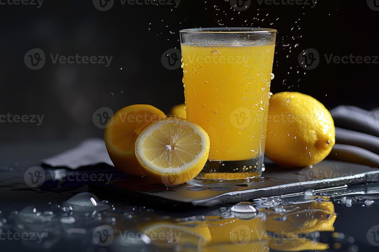 Refreshing Lemonade with Lemon Slices photo