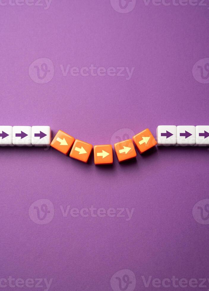 Subsidence and failure. Lack of strength and resources, drop in efficiency and productivity. Tough section. The weak link. Vulnerability. Durability wear and exhaustion. photo