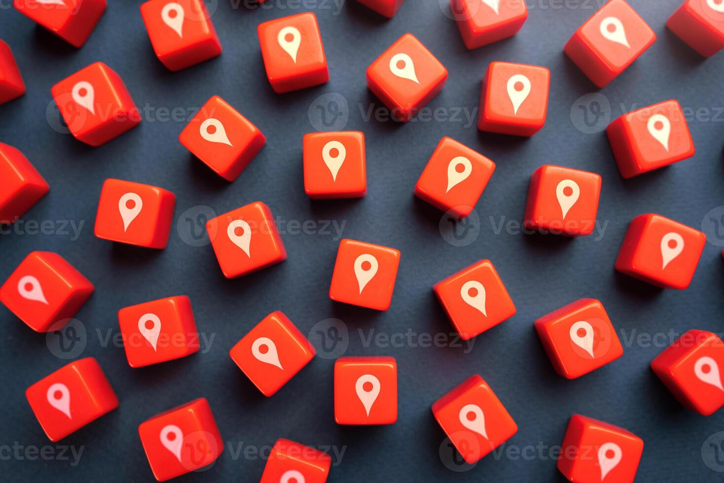 Places of interest. Sights and places of presence. Coverage of retail outlets. Tourism and leisure planning. Sale of land. Location determination, tracking. Geolocation button symbols on dice. photo