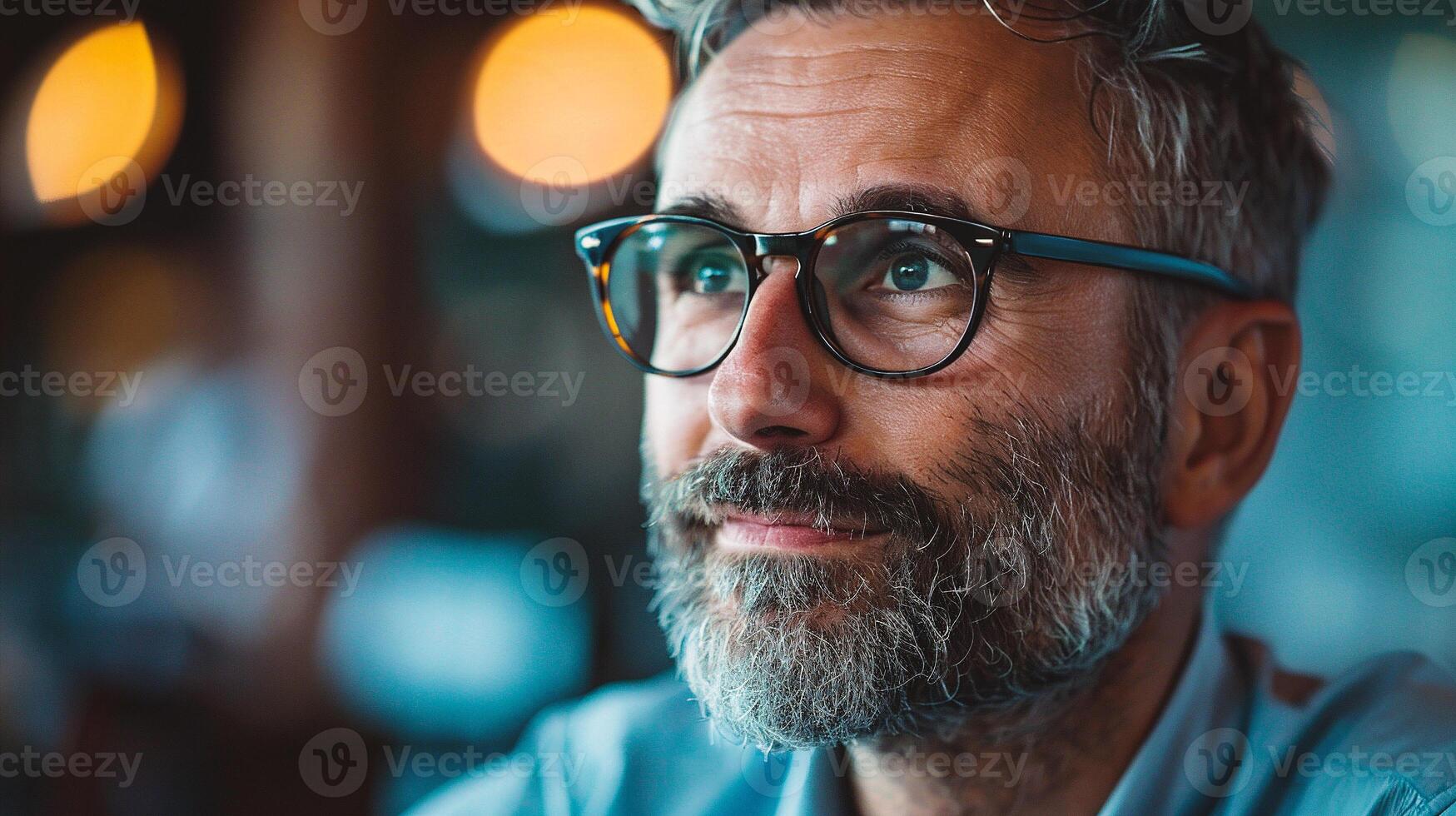 Portrait of handsome mature man with eyeglasses photo