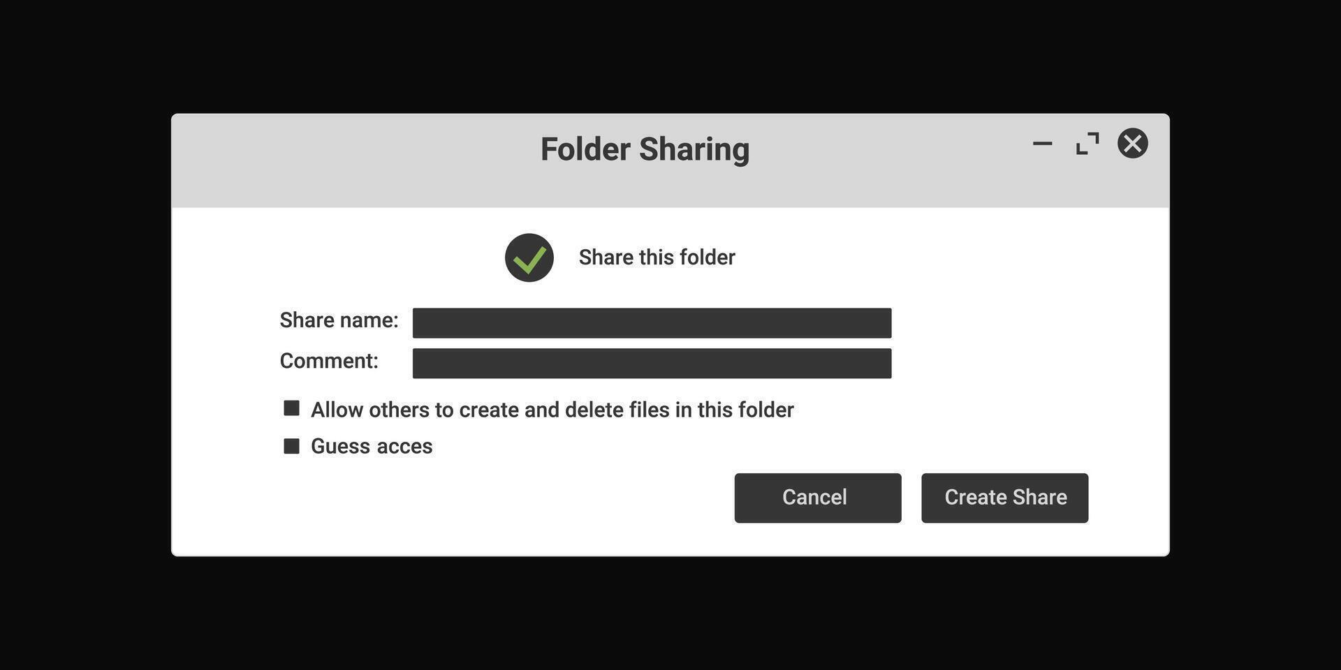 Folder sharing application. Software for sharing files in green color. vector