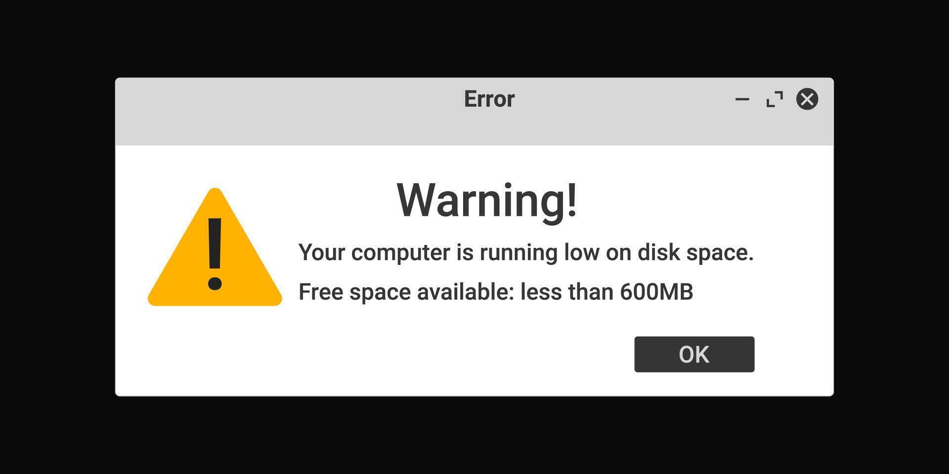 Error window on computer interface. vector