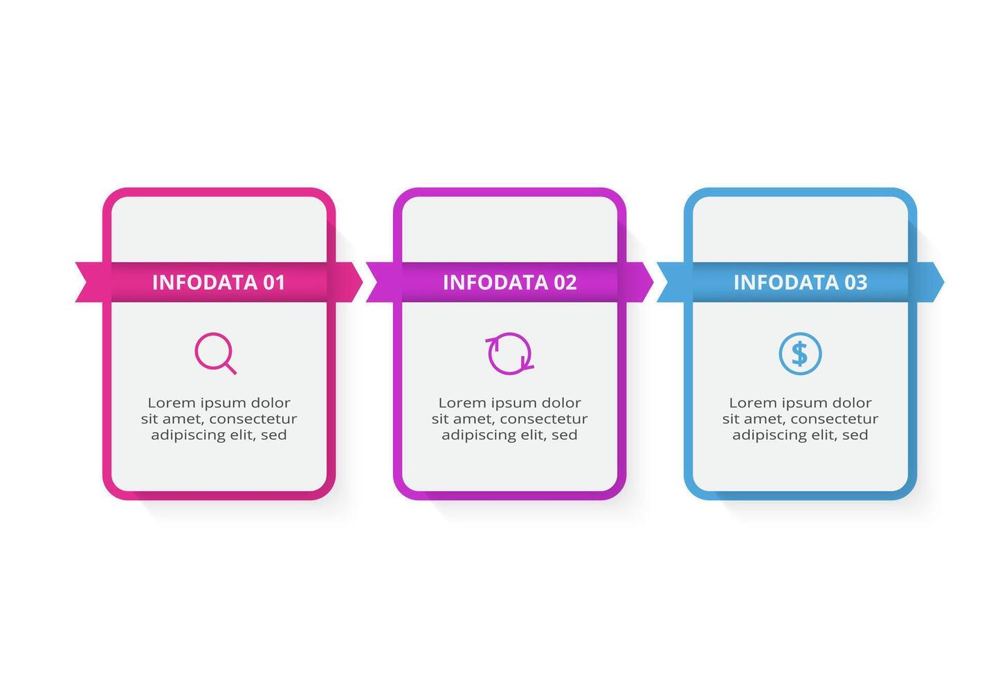Creative concept for infographic with 3 steps, options, parts or processes. Business data visualization. vector