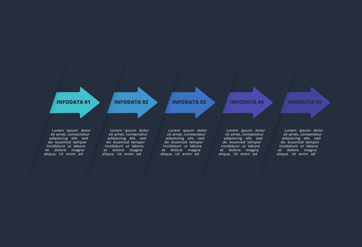 Creative infographic with 5 elements, presentations, illustration. Template for web on a black background. vector