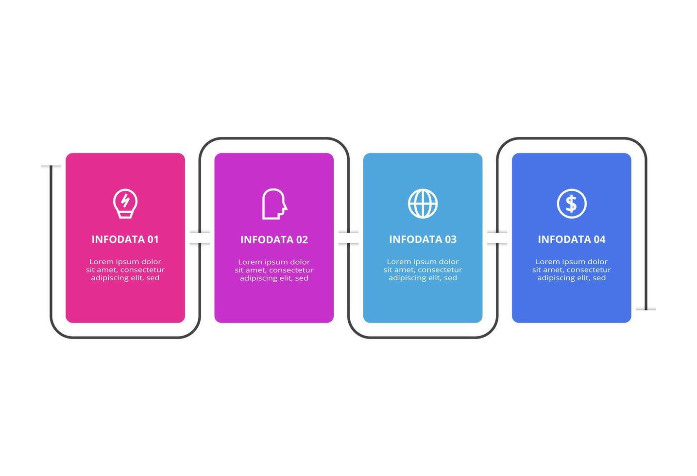 Creative concept for infographic with 4 steps, options, parts or processes. Business data visualization. vector