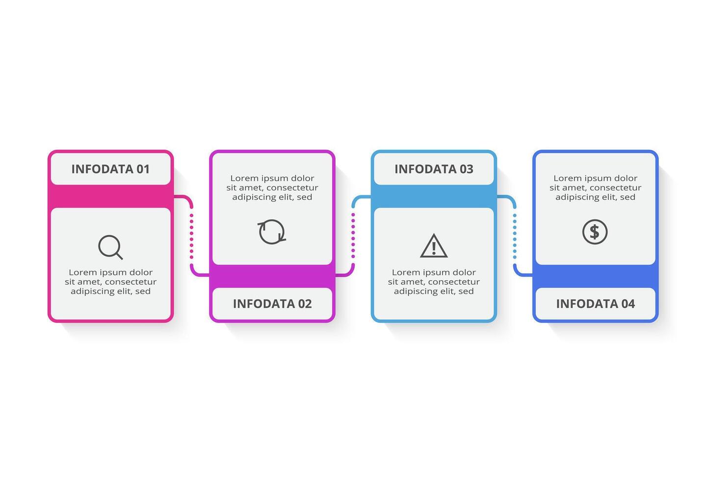 Creative concept for infographic with 4 steps, options, parts or processes. Business data visualization. vector