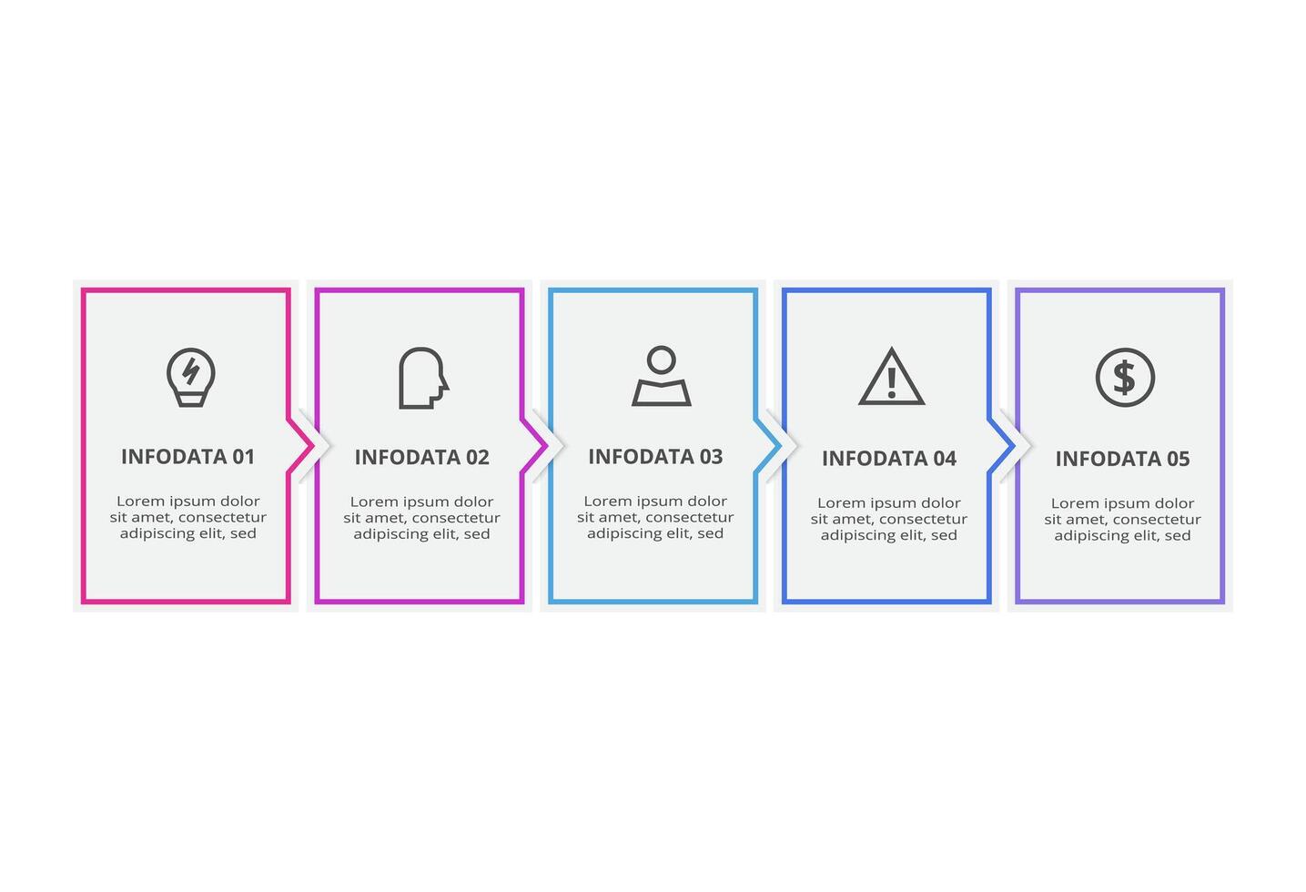 Creative concept for infographic with 5 steps, options, parts or processes. Business data visualization. vector