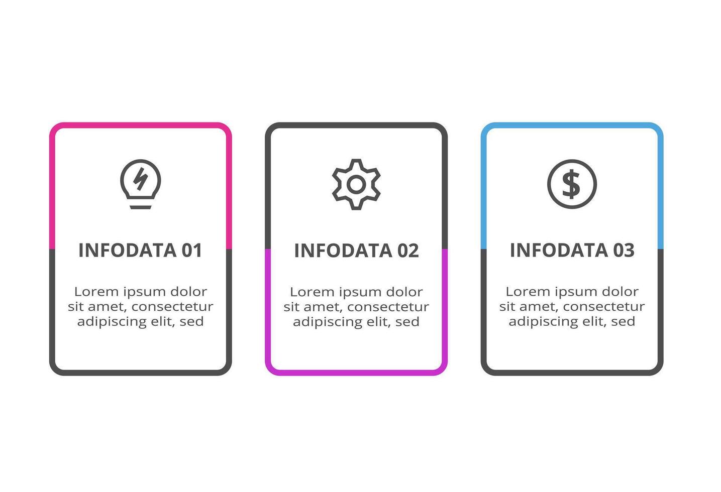 Creative concept for infographic with 3 steps, options, parts or processes. Business data visualization. vector