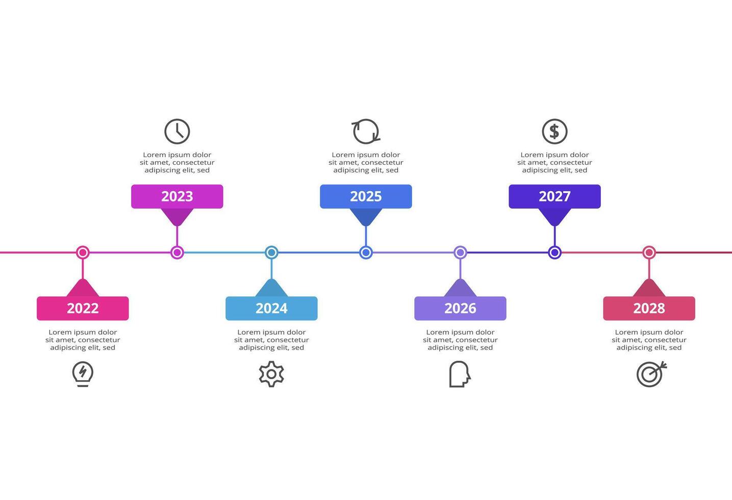 Creative concept for infographic with 7 steps, options, parts or processes. Business data visualization. vector