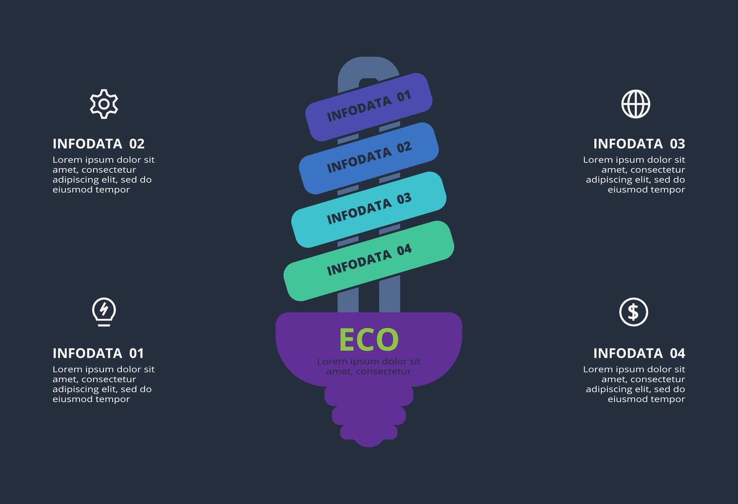 Creative concept for infographic with 4 steps, options, parts or processes. Business data visualization. vector