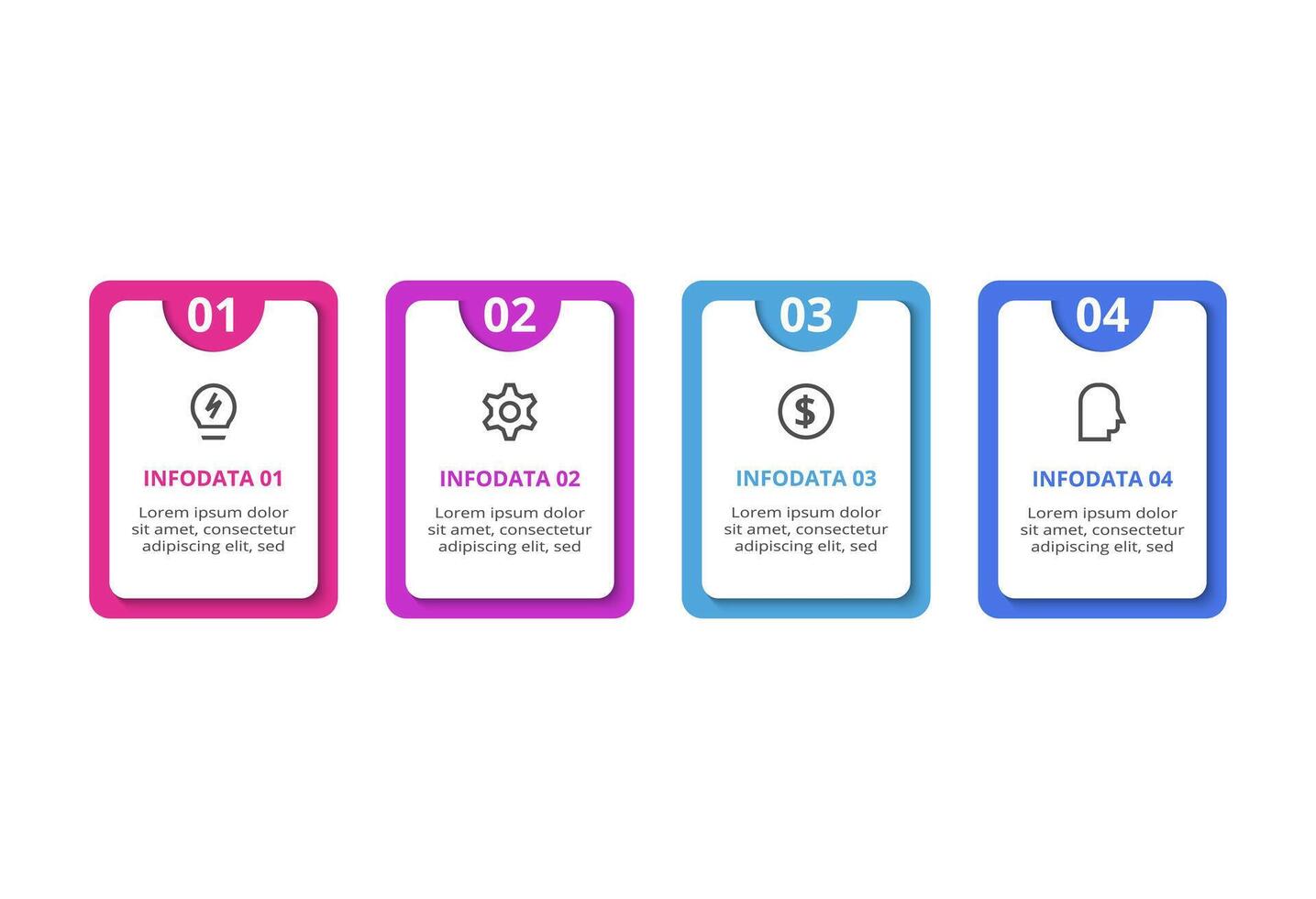 Creative concept for infographic with 4 steps, options, parts or processes. Business data visualization. vector