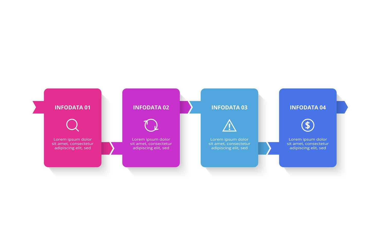 Creative concept for infographic with 4 steps, options, parts or processes. Business data visualization. vector