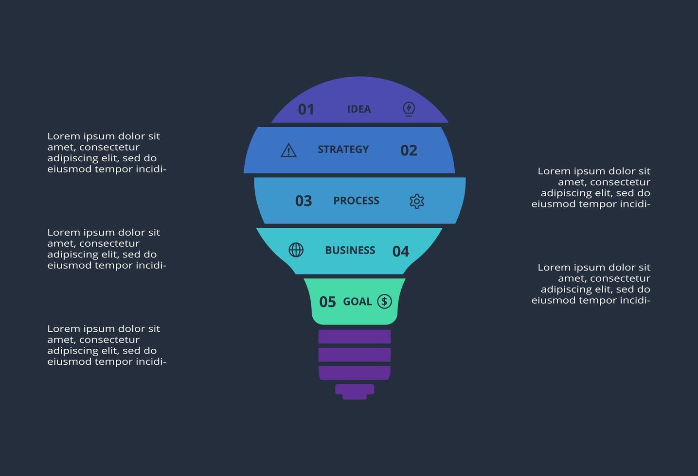 Creative concept for infographic with 5 steps, options, parts or processes. Business data visualization. vector