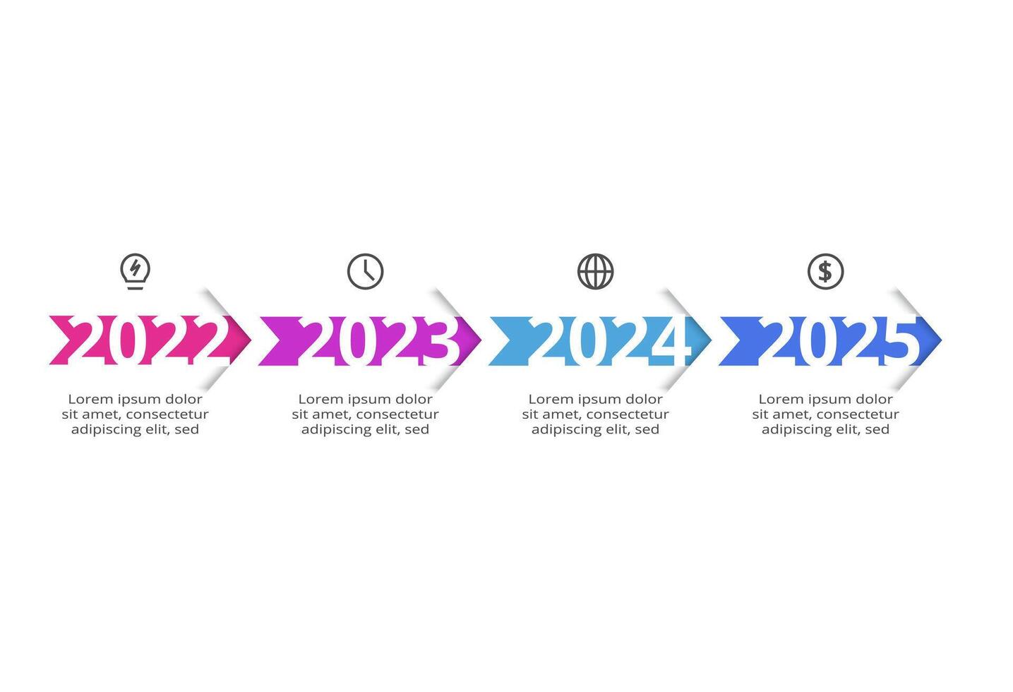 Creative concept for infographic with 4 steps, options, parts or processes. Business data visualization. vector