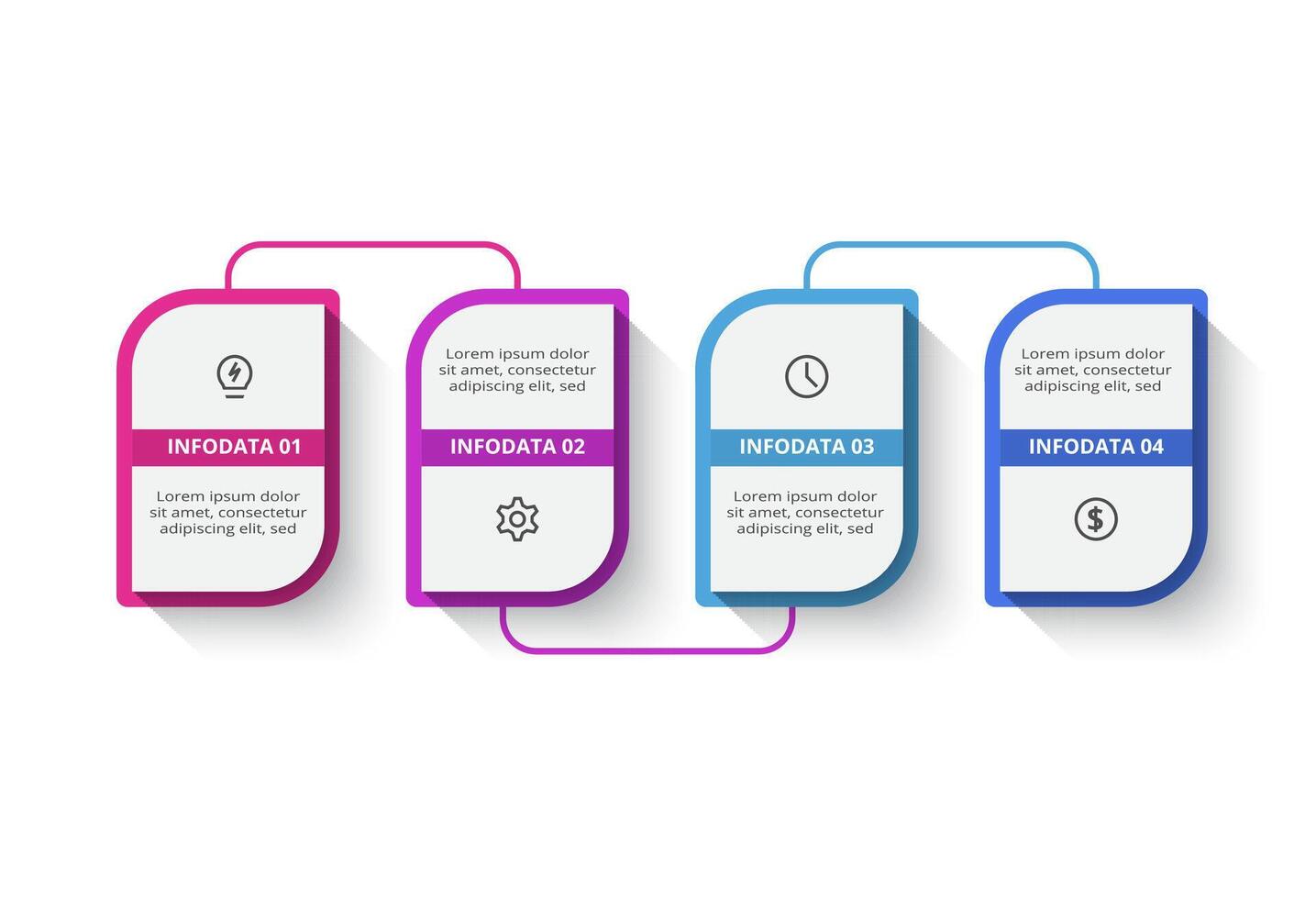 Creative concept for infographic with 4 steps, options, parts or processes. Business data visualization. vector