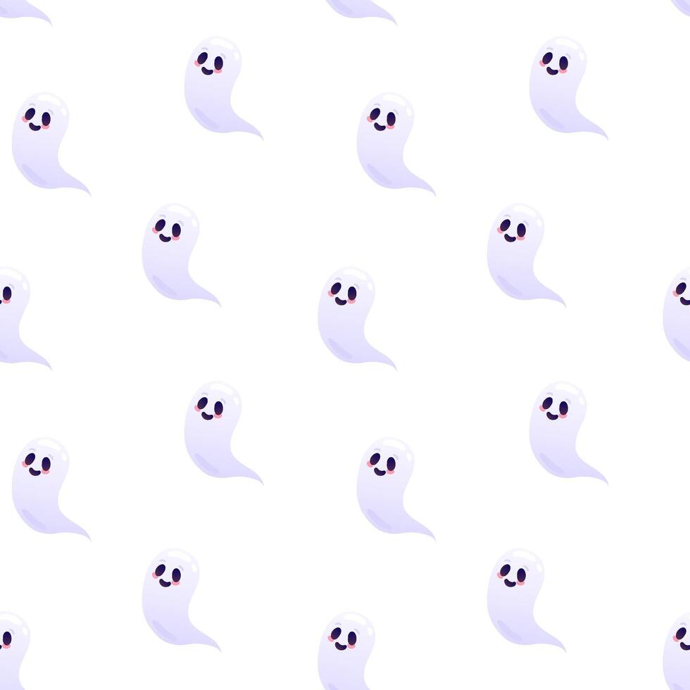 Happy ghosts seamless pattern. Packaging design, wrapping paper, background, backdrop vector