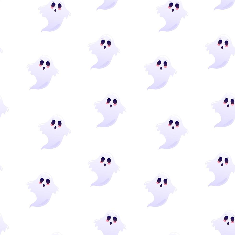 Scary ghosts seamless pattern. Packaging design, wrapping paper, background, backdrop vector
