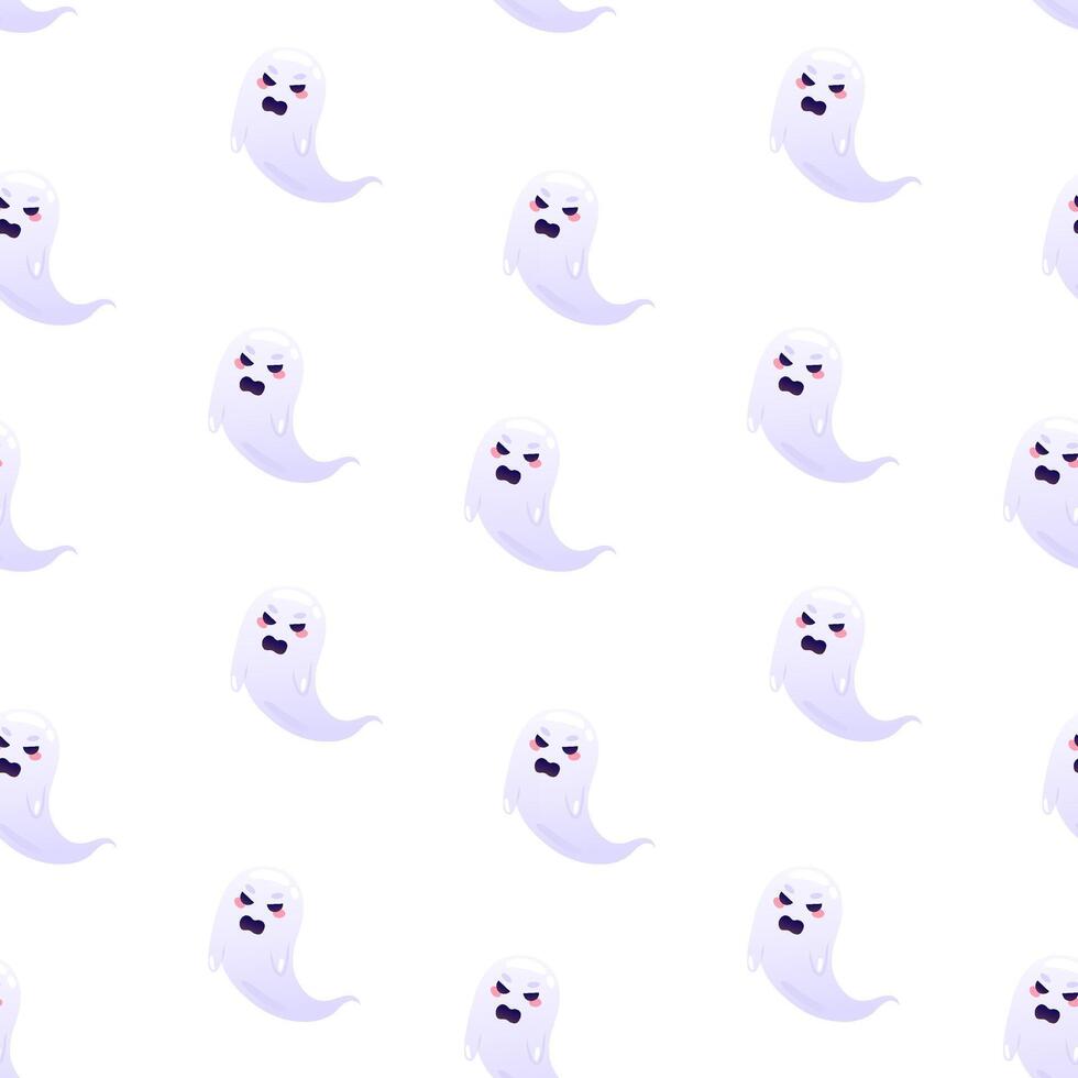 Evil ghosts seamless pattern. Packaging design, wrapping paper, background, backdrop vector