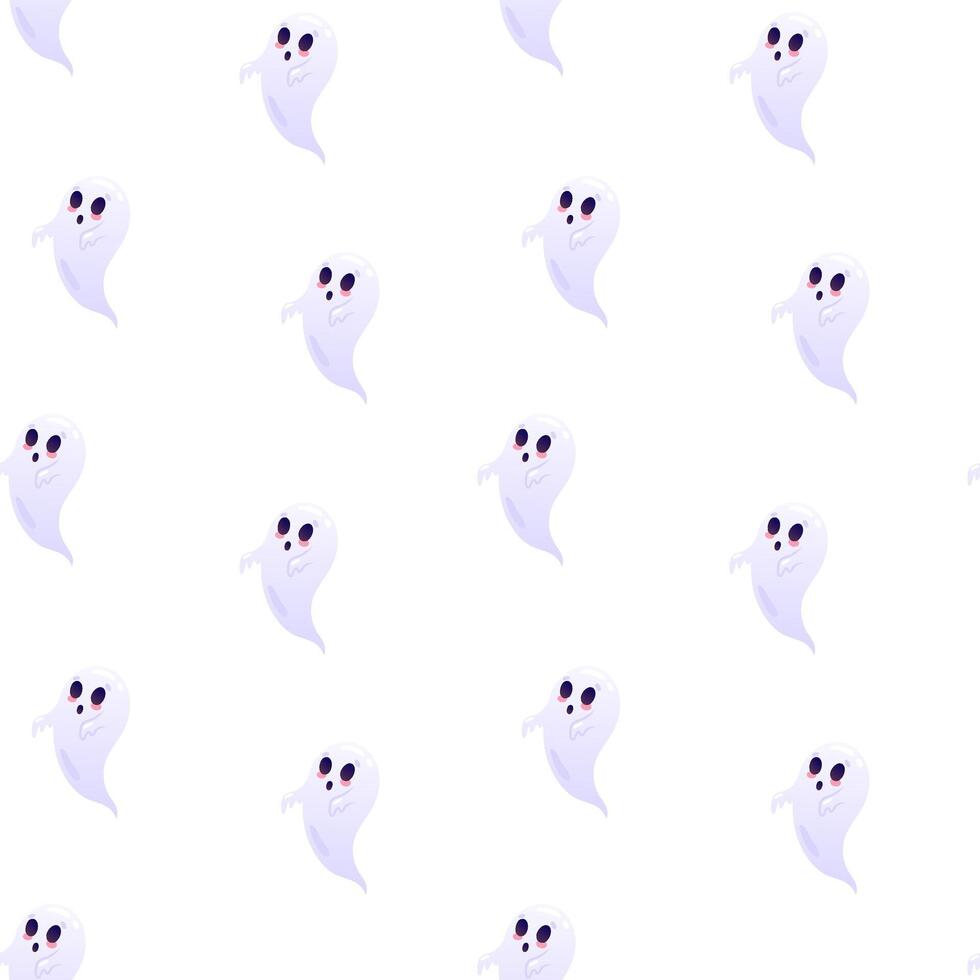 Frightening ghosts seamless pattern. Packaging design, wrapping paper, background, backdrop vector