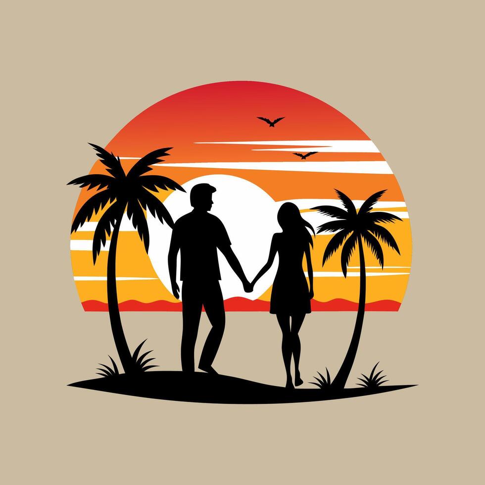 Couple day illustration art eps file vector
