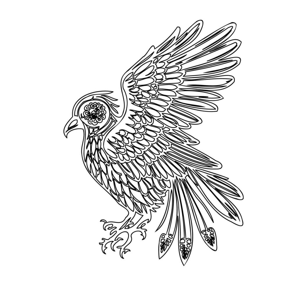 day of the dead bird outline illustration sketch vector