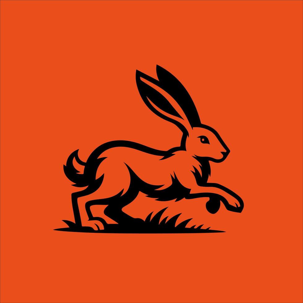 hare silhouette design eps black illustration vector