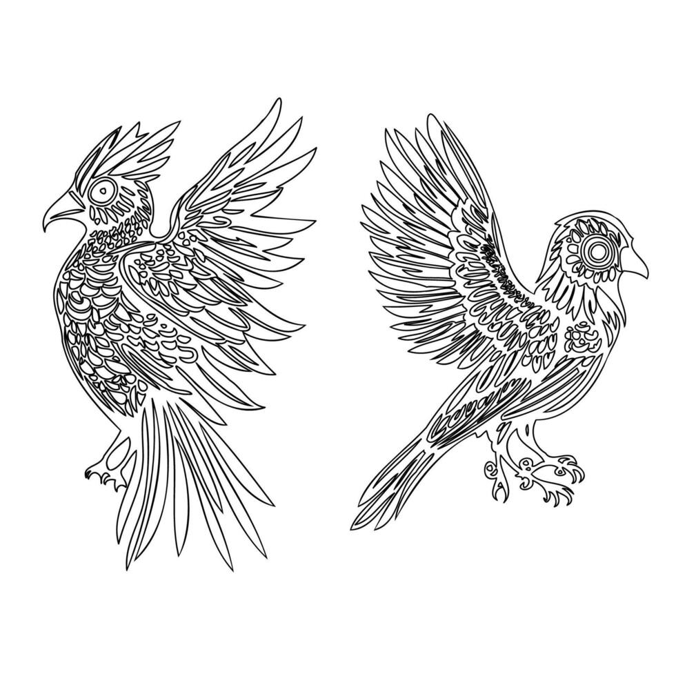 day of the dead bird outline illustration sketch vector