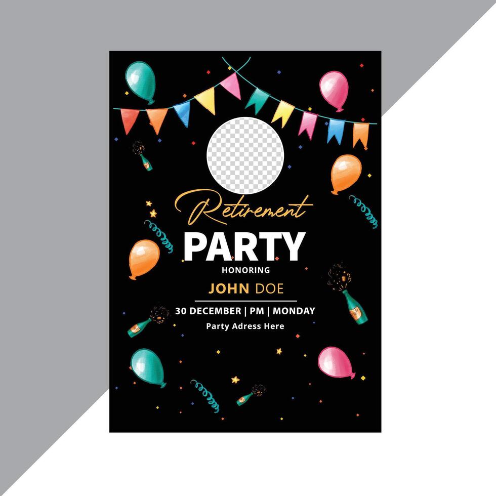 Retirement poster template for party vector