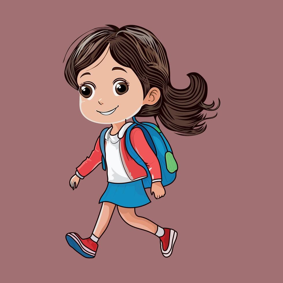 cute girl cartoon design vector