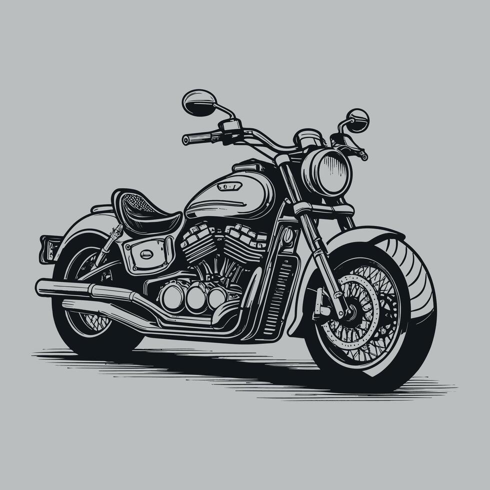 A drawing of a motorcycle vector
