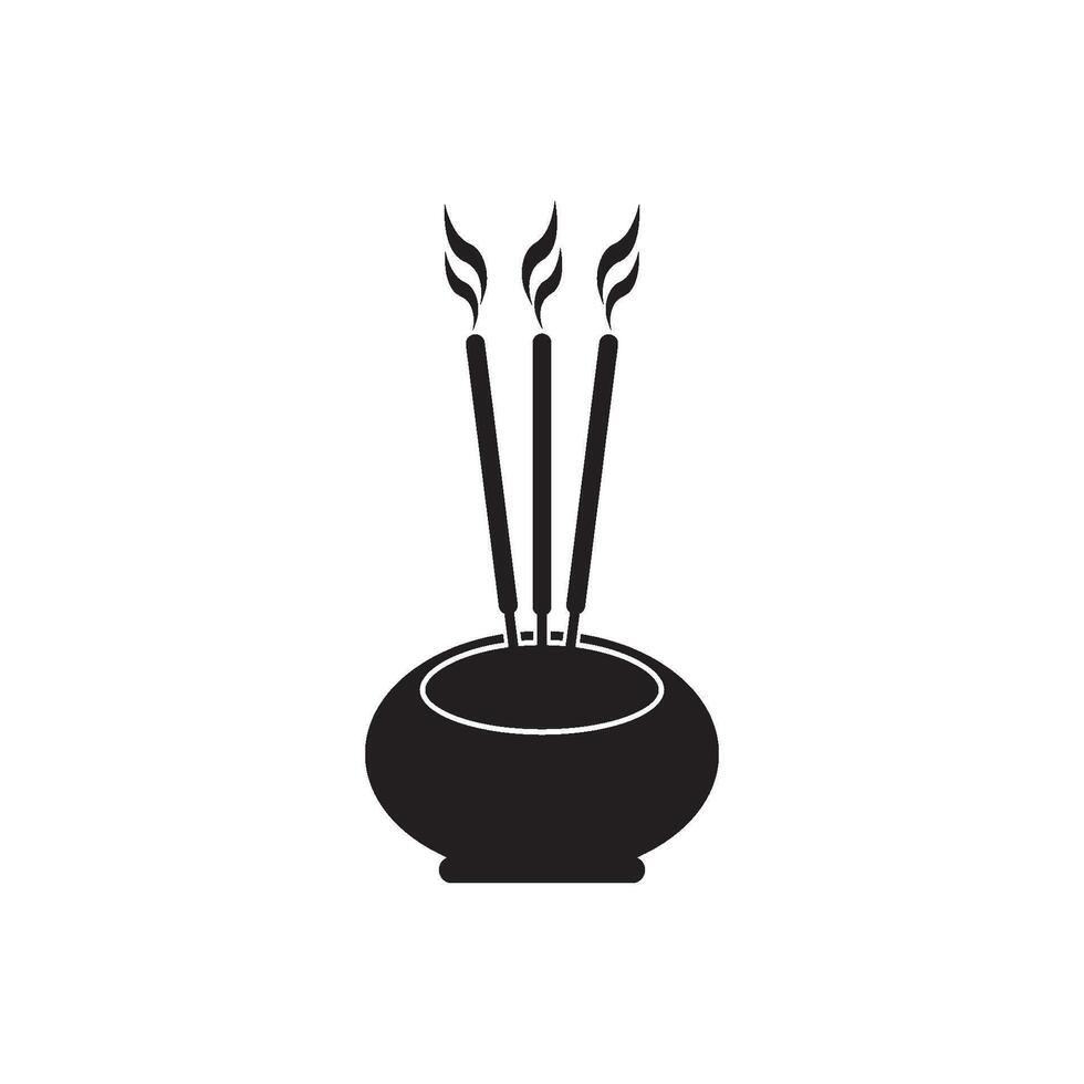 Incense Icon, Aromatic Smoke Fragrance Incense Icon Art Illustration vector