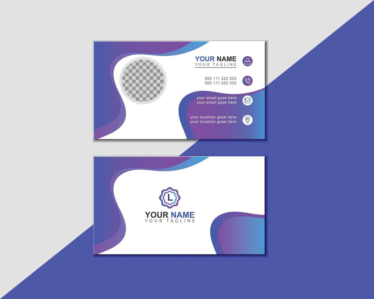 Business card template, clean and modern, print and ready. vector