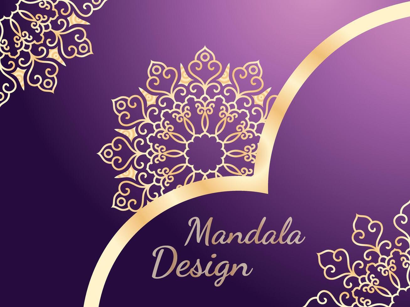 Luxury ornamental mandala design background in gold color vector