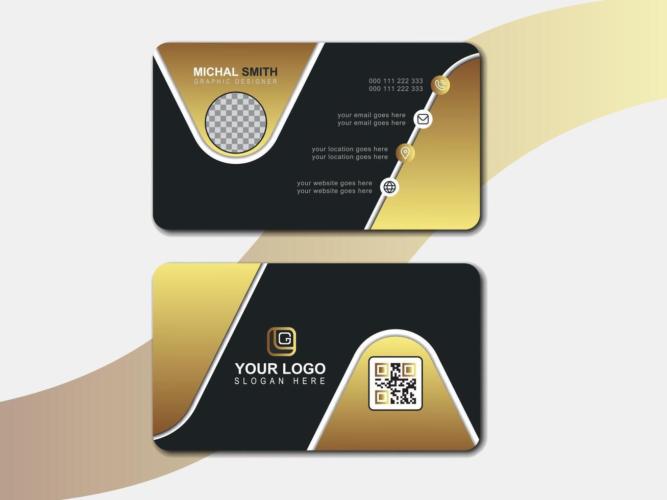 Corporate business card, visiting card. vector