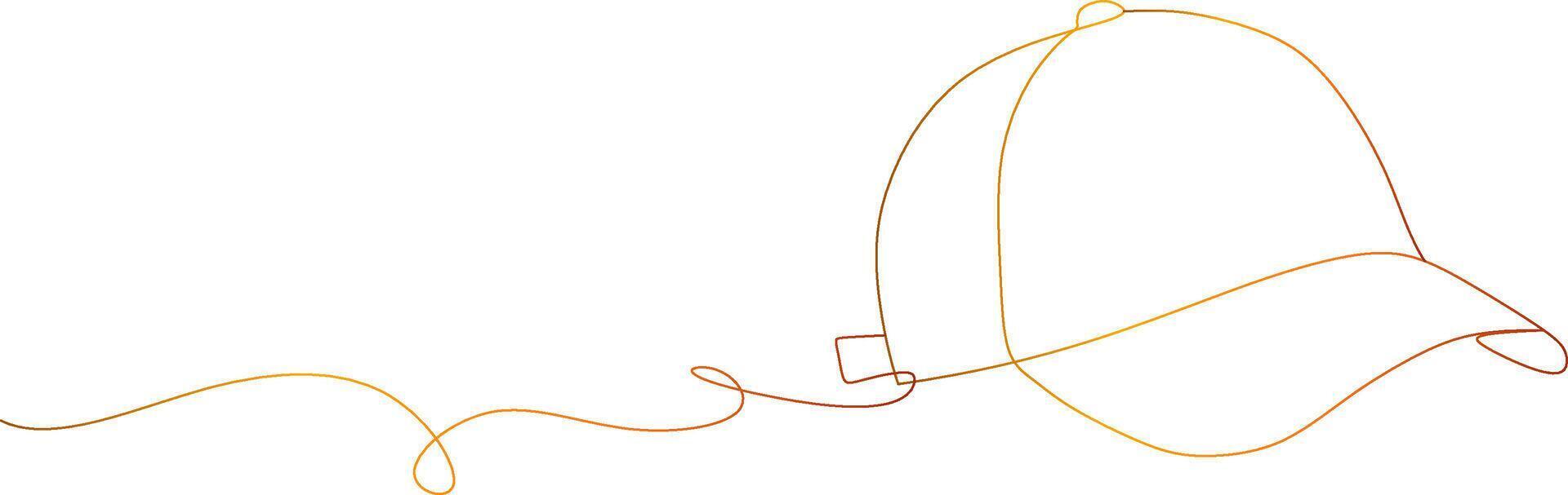 hat cap one line, single line, continuous line drawing isolated on white background vector