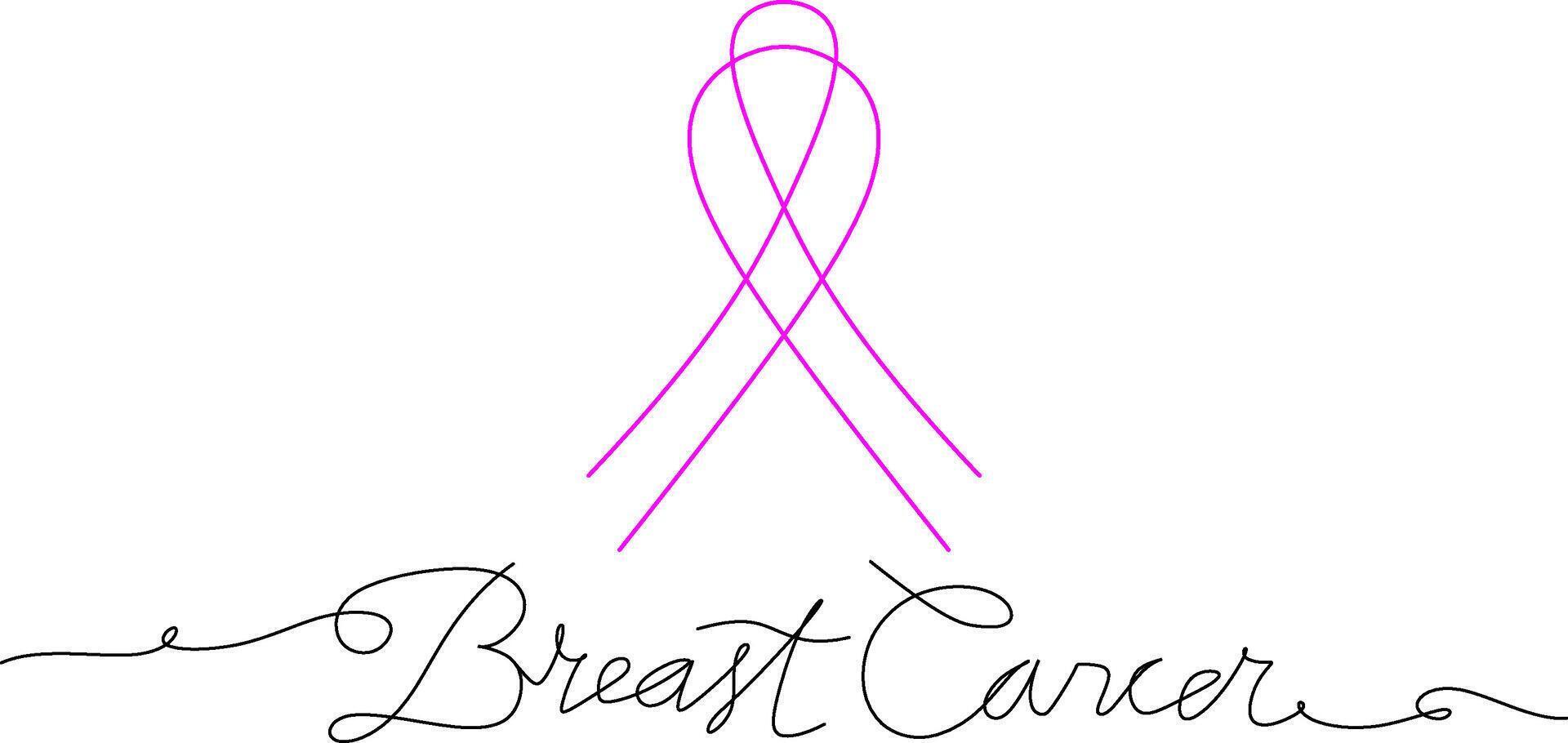Breast Cancer awareness line art vector