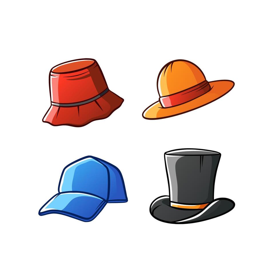 Bundle Hat Illustration Isolated for Decoration and Sticker vector