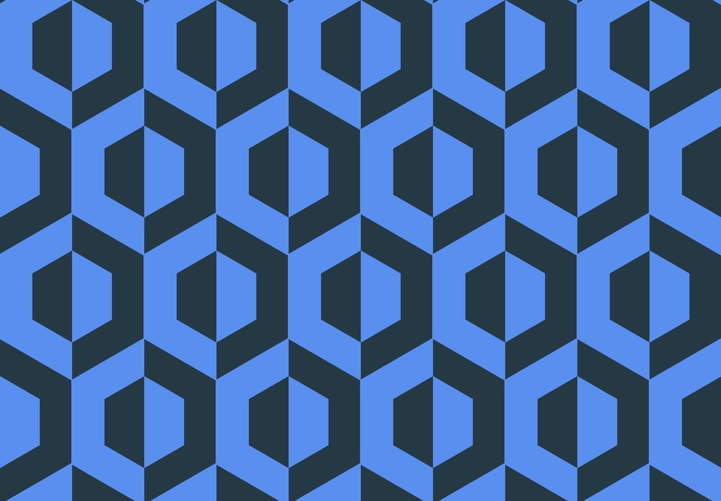 Geometric seamless pattern with hexagons for packaging. Blue seamless pattern on a dark background vector