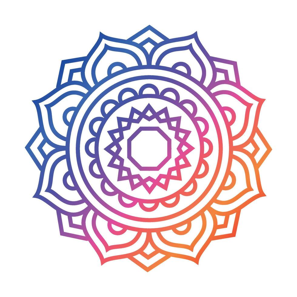 Bright mandala flower. Oriental decorative floral pattern vector