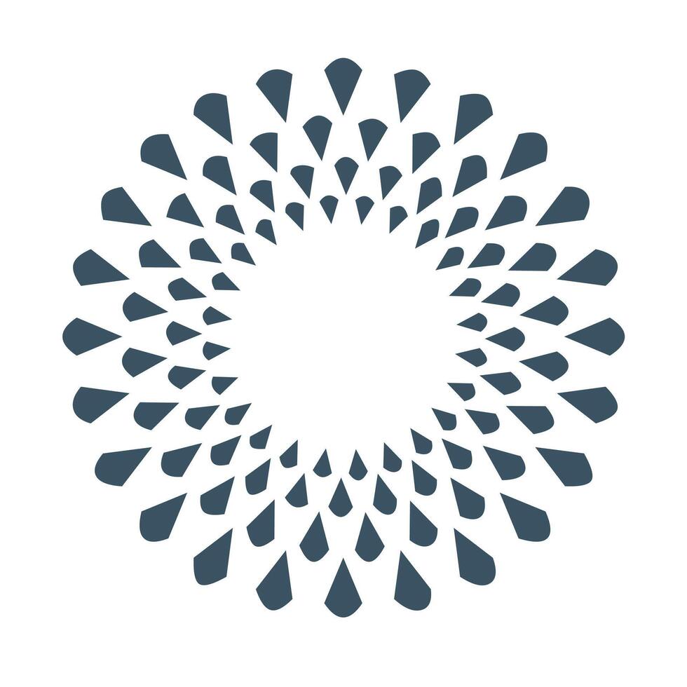 Concentric circles with spikes directed inwards vector